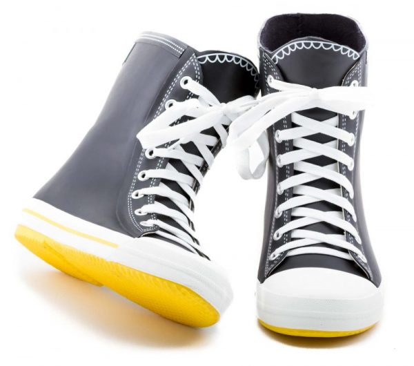 Yellow Magic - bottes de pluie - elvetik - lacets blancs