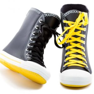 Yellow Magic - bottes de pluie - elvetik - lacets colorés