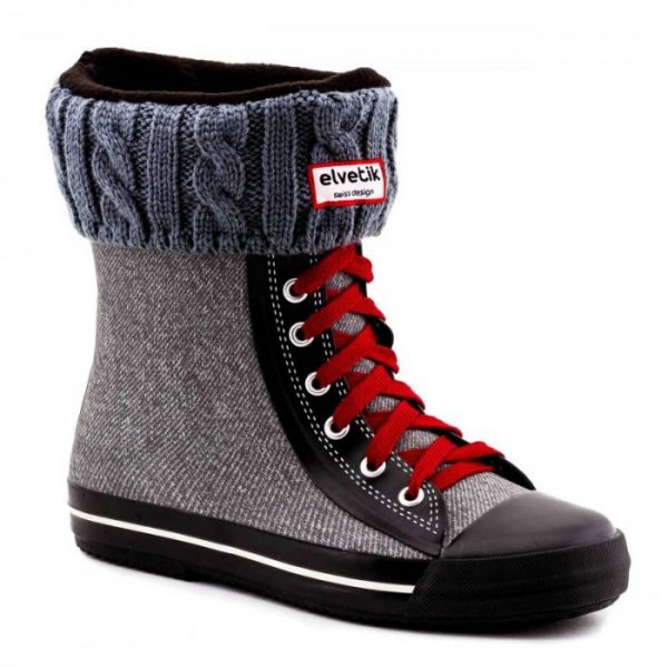 BLACK DENIM elvetik gummistiefel mit polarsocken grau