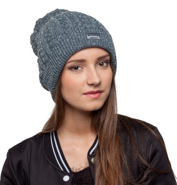 bonnet gris paillettes femme