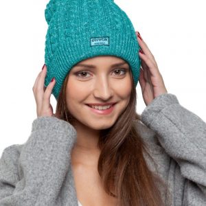 bonnet turquoise paillettes femme