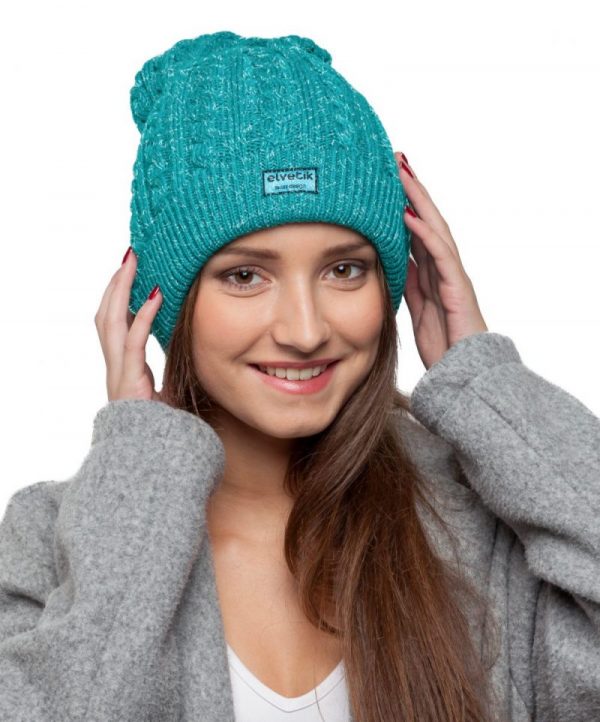 bonnet turquoise paillettes femme
