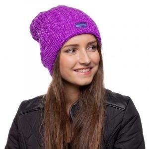 bonnet violet paillettes femme