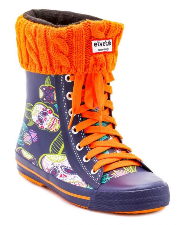 La Mexicana elvetik gummistiefel mit polarsocken orange