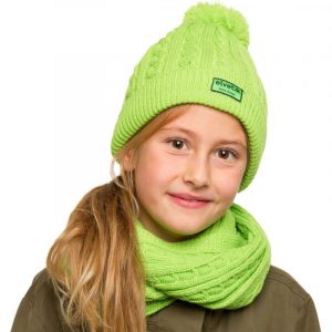 Bonnet & écharpe vert - elvetik - pour filles