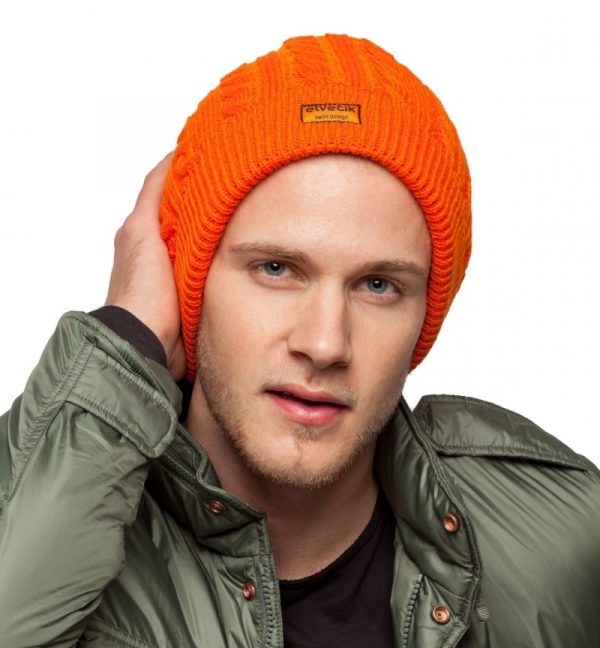 bonnet orange homme