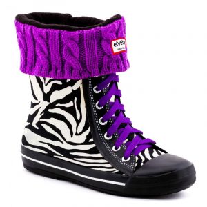 ZEBRA elvetik gummistiefel mit polarsocken violett