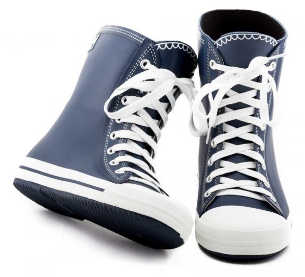 SKY DREAM avec lacets blanc - Bottes de pluie elvetik - Essayez les bottes bleu marine