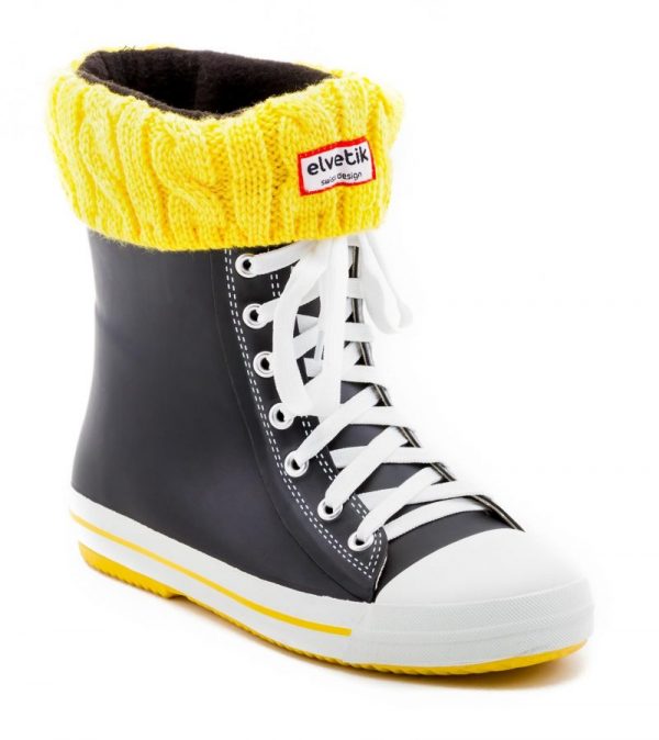 Yellow Magic - bottes de pluie - elvetik - Chaussettes polaire JAUNE
