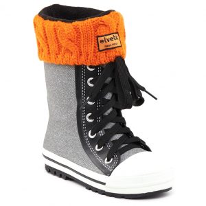 elvetik botte de pluie pour enfant avec chaussettes polaire orange