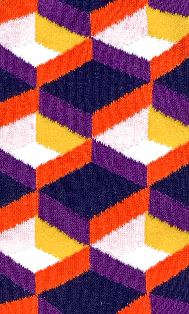 Détail de la chaussette Géométrie violet