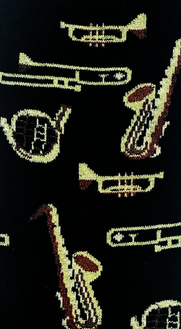 Détail des chaussettes fantaisie Brassband