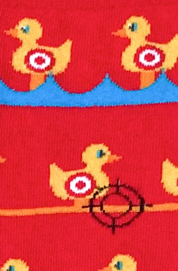 Détail des chaussettes fantaisie Canards