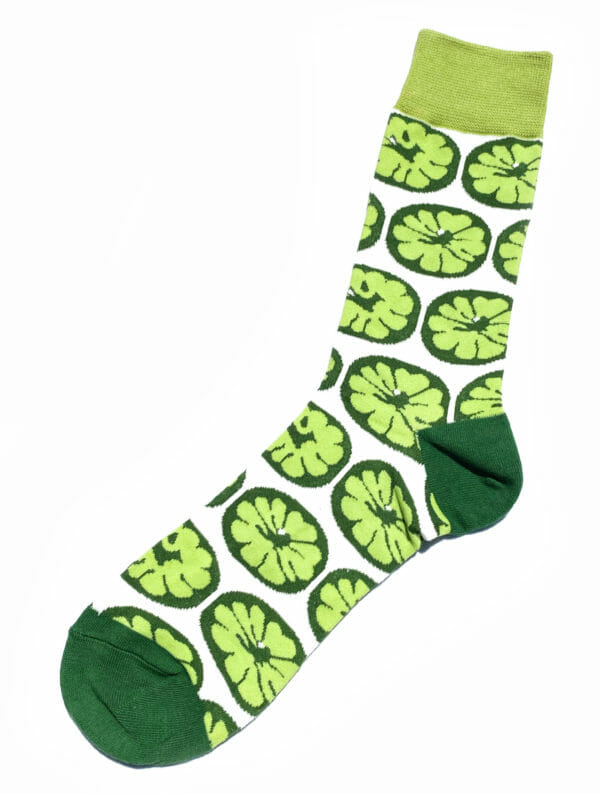 Bunte Socken Zitrone Limette