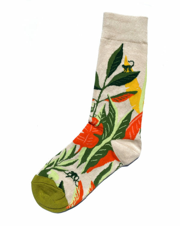chaussettes colorées feuillage