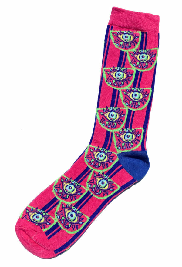 Fantasie Socken fuchsia Augen