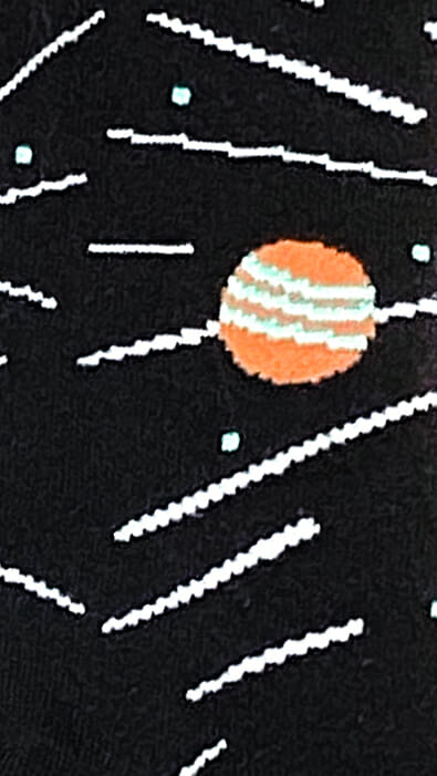 Détail des chaussettes fantaisie Solar System