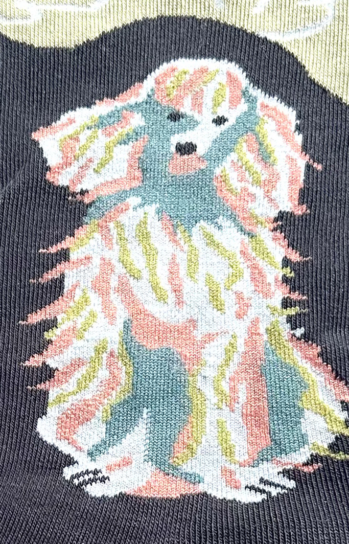 Chaussettes rigolotes en coton avec motif artistique de caniche