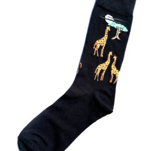 Chaussettes colorées en coton avec motif de girafes sous le clair de lune
