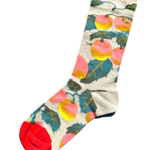 Chaussettes colorées en coton avec motif de pêches