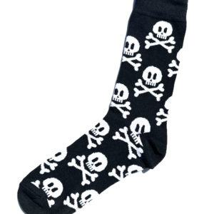 Chaussettes fantaisie en coton avec motif de tete de mort de pirate