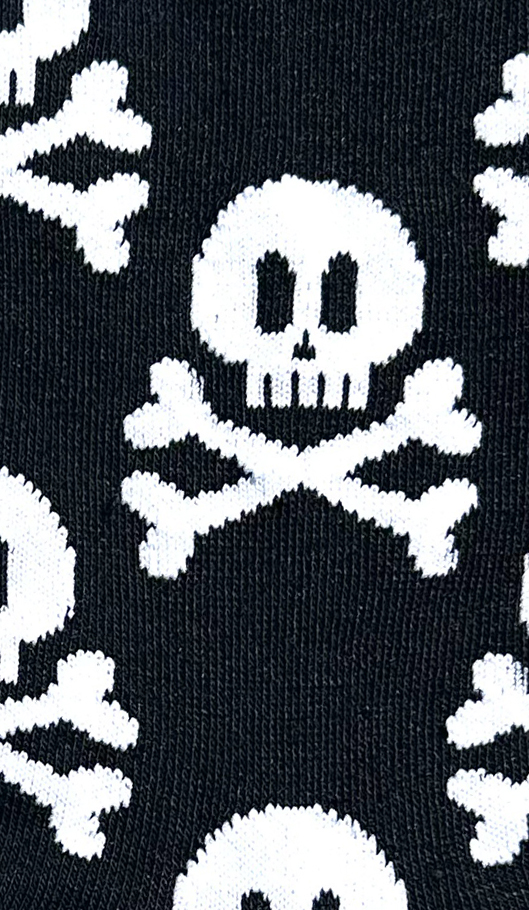 Chaussettes sympa en coton avec motif de tete de mort de pirate