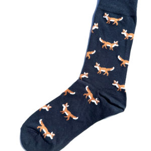 Chaussettes colorées en coton avec motif rigolo de renard