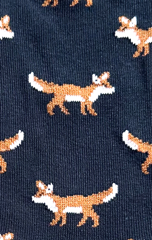 Chaussettes colorées en coton avec motif rigolo de renard