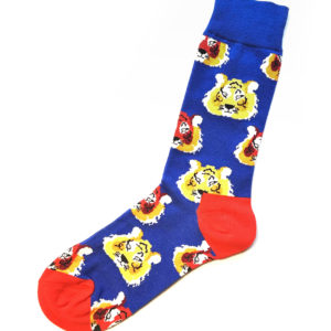 Ausgefallene Baumwollsocken mit Tigerkopf-Motiv