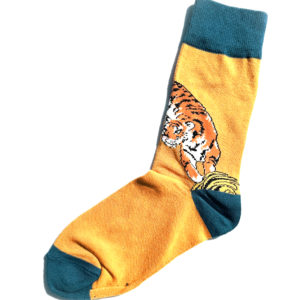 Chaussettes colorées en coton avec motif de tigre