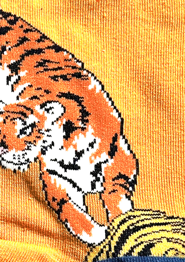 Chaussettes fantaisie en coton avec motif de tigre