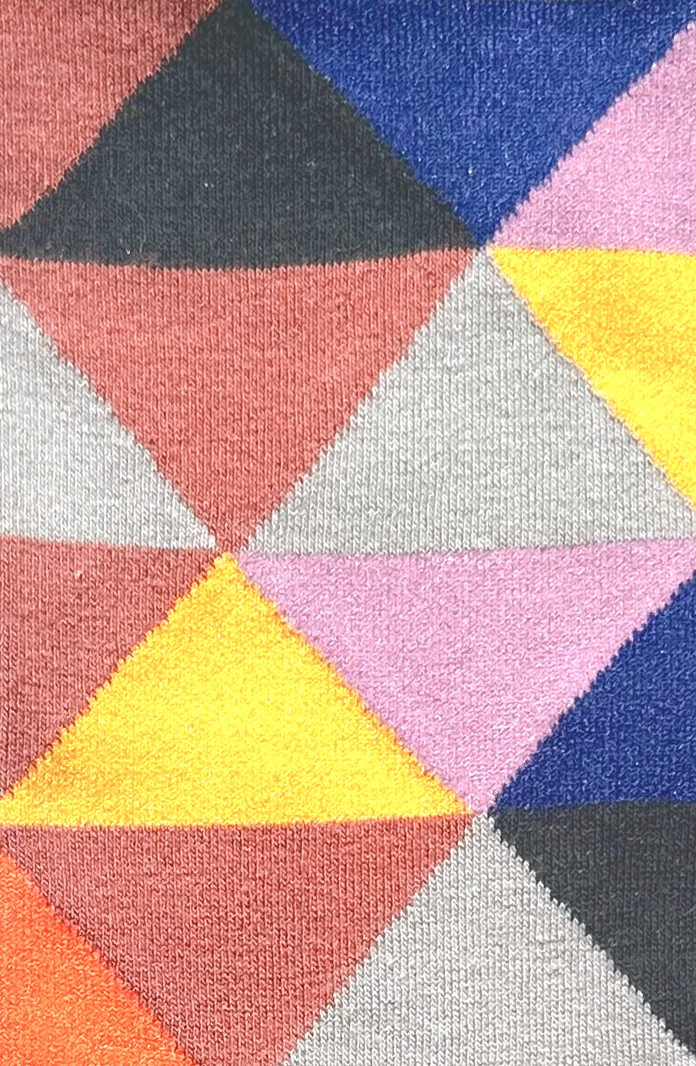 Chaussettes fantaisie en coton avec motif de triangles pastels