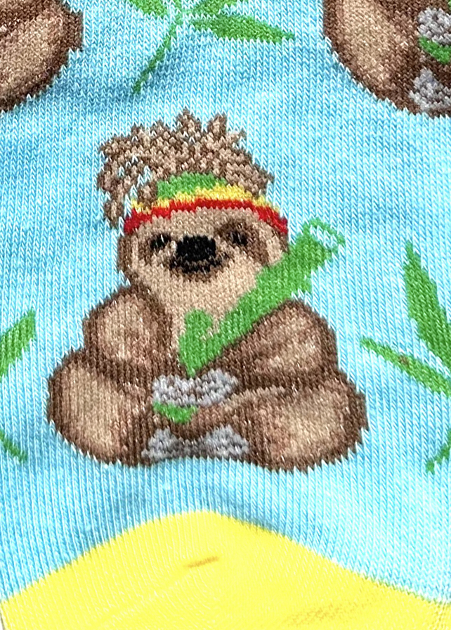 Chaussettes colorées en coton avec motif rigolo de panda weed