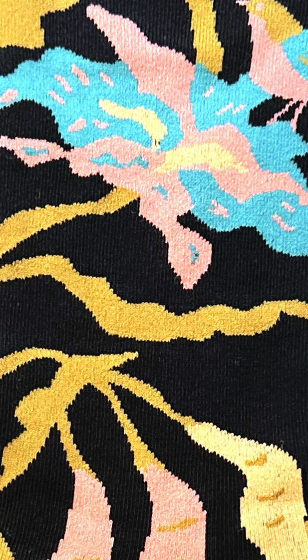 Bunte Electric Flower Socken aus Baumwolle mit stilisiertem Blumenmuster